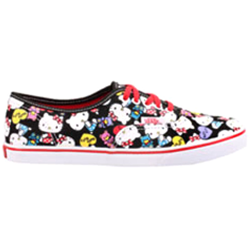 Vans VN-0QES66Z adult Authentic Lo Pro Hello Kitty Black/Red.